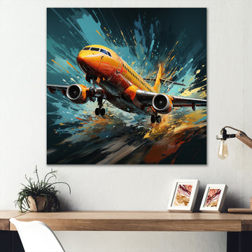 Speedy Passenger Plane Blur - Plane Canvas Wall Art